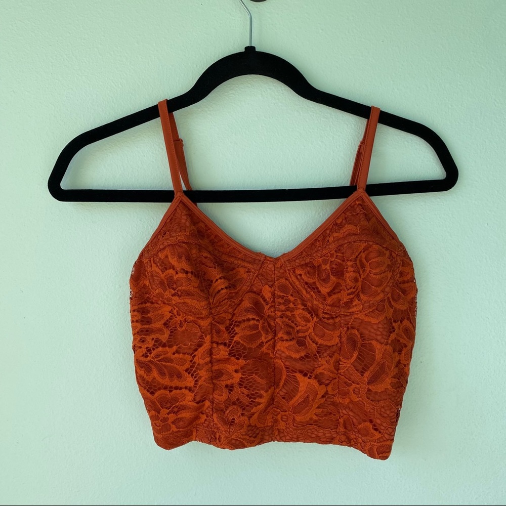Orange Lacy Bustier Urban Outfitters Crop Top